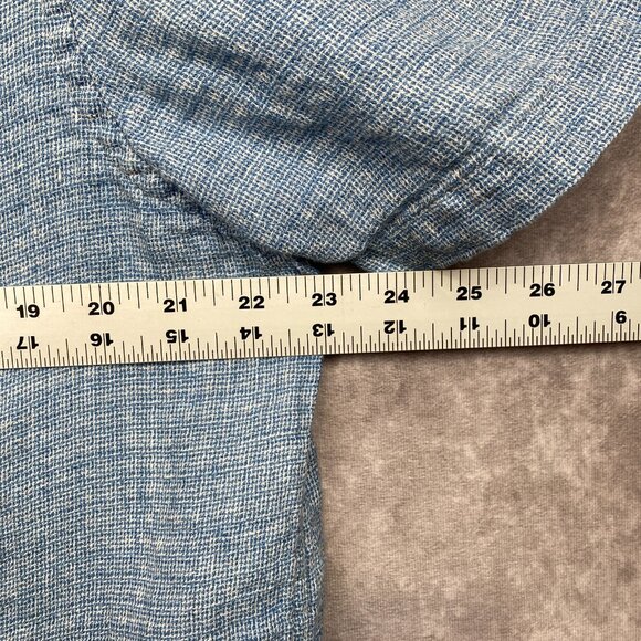 FAHERTY Palma 100% Linen Shirt Mens XL Blue Short Sleeve Casual Preppy Outdoors - Picture 9 of 10